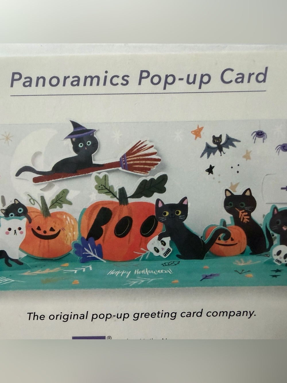 Halloween Panoramics Pop Up Card Up With Paper Witch Black Cat Ghost Sealed New